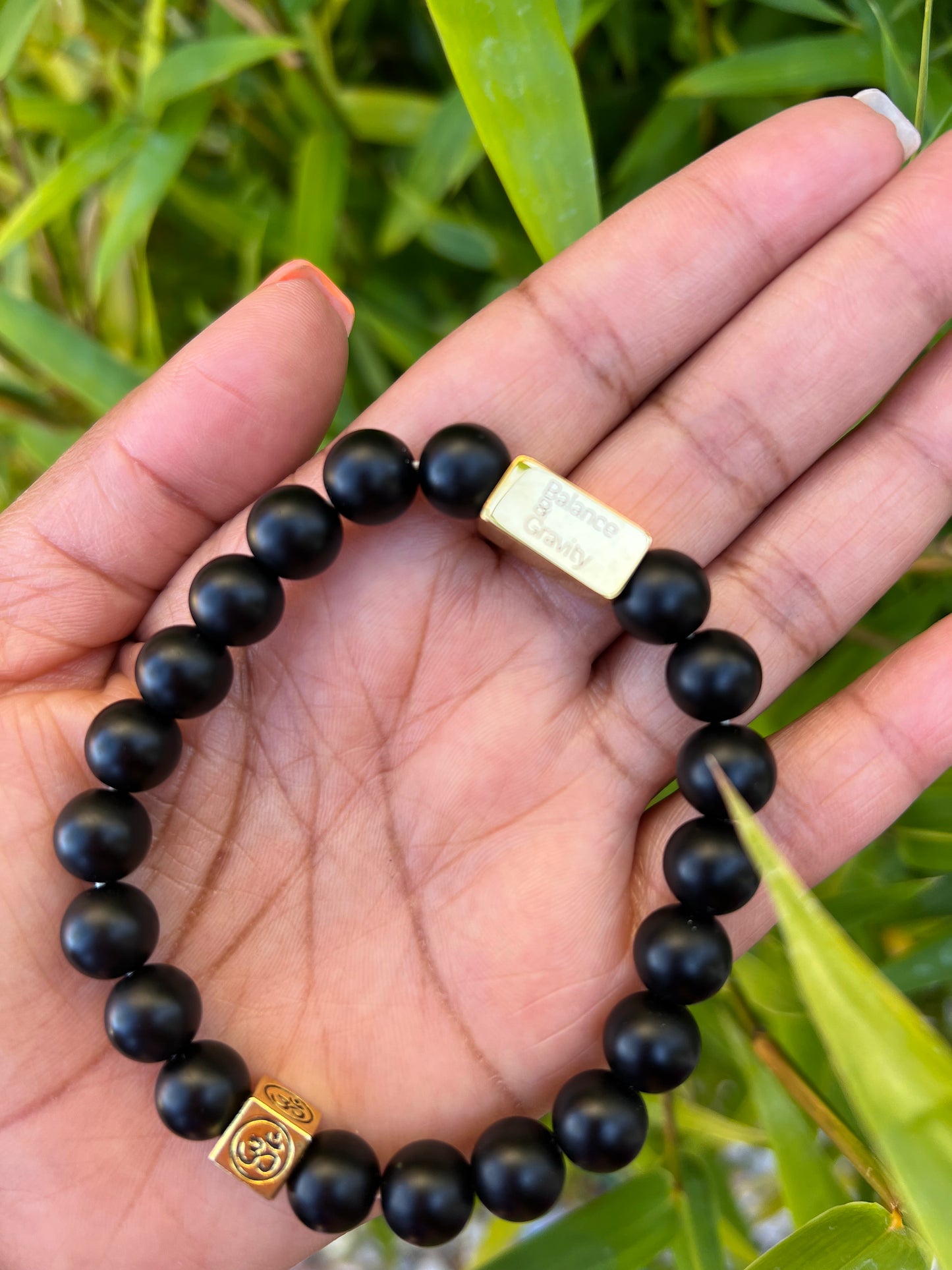 Black Panther OM Bead Bracelet