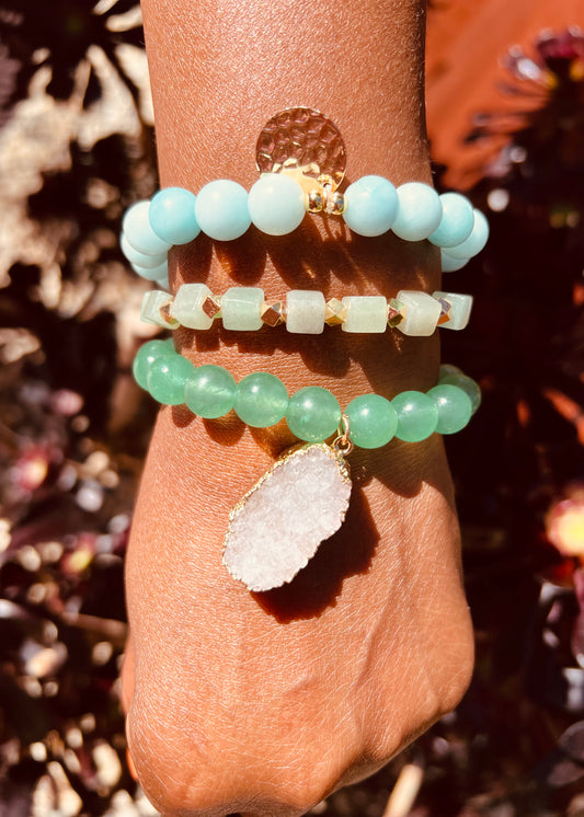 Luck and Good Fortune Druzy Stack