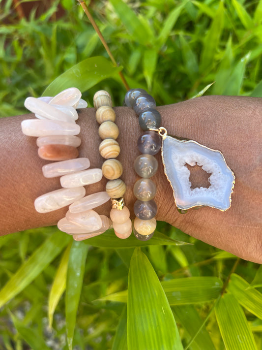 Peach Sunset Agate Stack